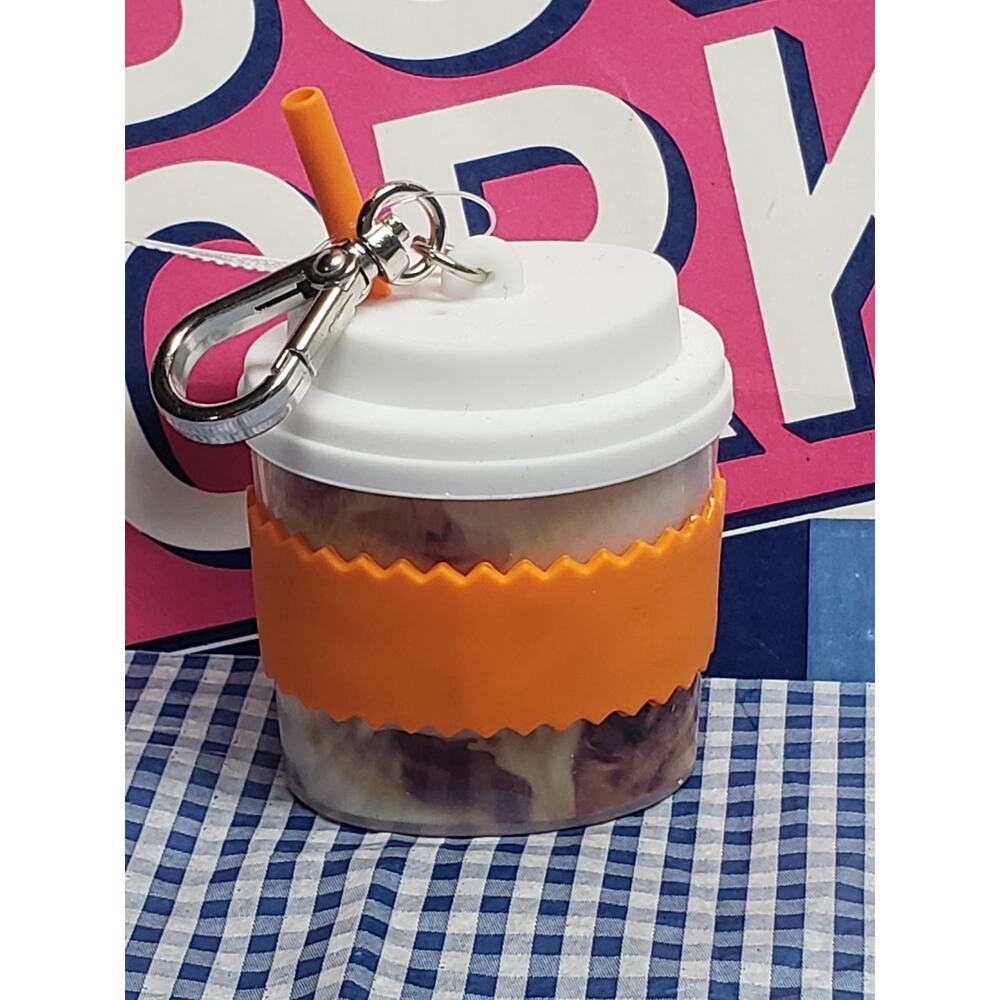 BBW Pumpkin Latte Cup Keychain PocketBac Holder Backpack Purse Luggage Keychain - Picture 2 of 2